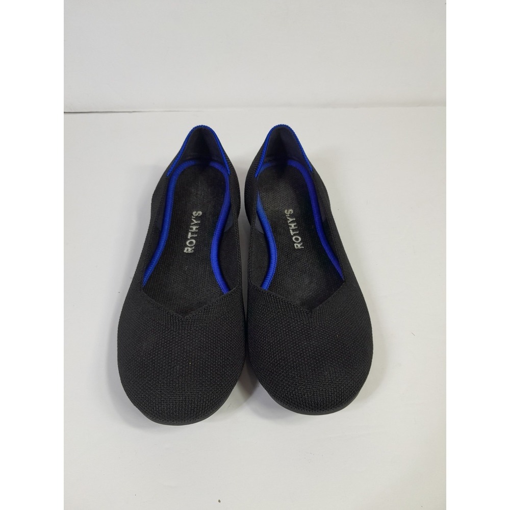 Rothy's The Flat Black Ballet Shoes Solid Round Toe Slip On Comfort Women Sz 8